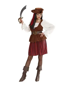 WIDMANN Déguisement Femme Pirate (robe Avec Gilet, Ceinture, Sur-bottes, Bandeau, Chapeau)