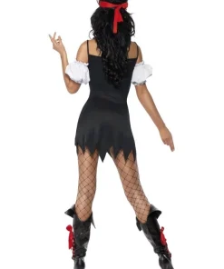 Smiffys Déguisement Femme Pirate Sexy (robe, Manchettes, Cache-oeil Et Foulard) -Halloween Soldes Boutique deguisement femme pirate sexy robe manchettes cache oeil et foulard 2