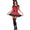 WIDMANN Déguisement Femme Souris Rouge Et Noir (robe Avec Jupon, Oreilles)