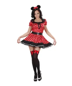 WIDMANN Déguisement Femme Souris Rouge Et Noir (robe Avec Jupon, Oreilles)