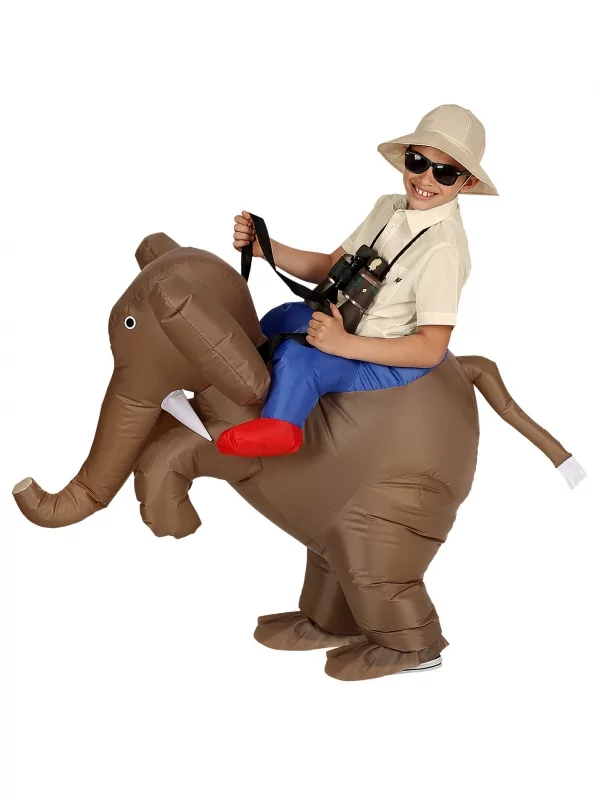 WIDMANN Déguisement Gonflable Explorateur à Dos D'Éléphant Enfant (avec Ventilateur Et Chapeau) 2 WIDMANN Déguisement Gonflable Explorateur à Dos D'Éléphant Enfant (avec Ventilateur Et Chapeau) – Image 2