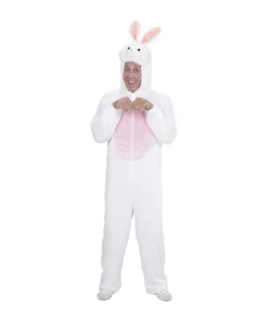WIDMANN Déguisement Lapin Adulte Mixte Rose Et Blanc (combinaison à Capuche Avec Masque) -Halloween Soldes Boutique deguisement lapin adulte mixte rose et blanc combinaison a capuche avec masque 2