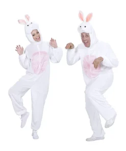 WIDMANN Déguisement Lapin Adulte Mixte Rose Et Blanc (combinaison à Capuche Avec Masque)