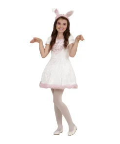 WIDMANN Déguisement Lapine Blanc Fille (robe Avec Queue Et Oreilles)