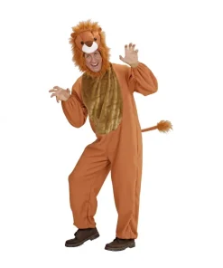 WIDMANN Déguisement Lion Marron, Homme (combinaison, Capuche/masque)