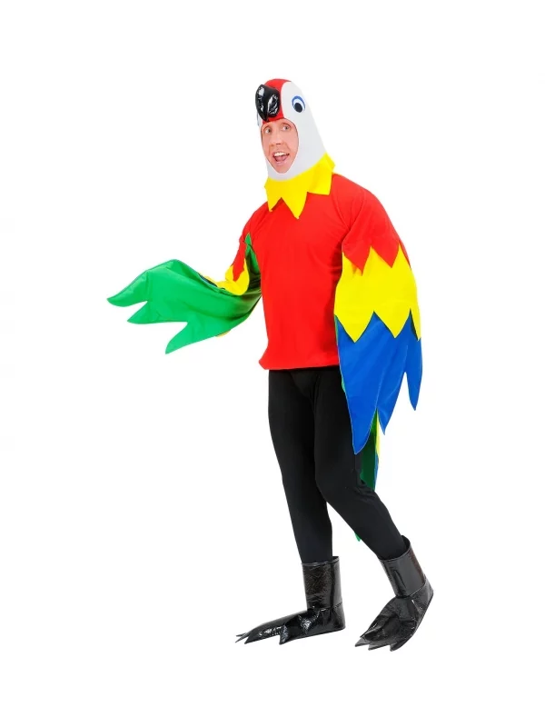 WIDMANN Déguisement Perroquet Adulte (costume, Capuche/masque, Pattes) 2 WIDMANN Déguisement Perroquet Adulte (costume, Capuche/masque, Pattes) – Image 2