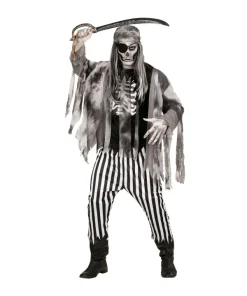 WIDMANN Déguisement Pirate Bateau Fantôme Homme (chemise Avec Squelette Apparent, Veste, Pantalon, Bandana, Cache-oeil)