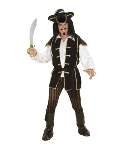 WIDMANN Déguisement Pirate Capitaine Homme (chemise Avec Veston, Pantalon, Ceinture, Chapeau à Plumes, Couvre-bottes) -Halloween Soldes Boutique deguisement pirate capitaine homme chemise avec veston pantalon ceinture chapeau a plumes couvre bottes 2