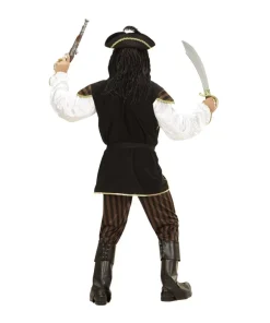 WIDMANN Déguisement Pirate Capitaine Homme (chemise Avec Veston, Pantalon, Ceinture, Chapeau à Plumes, Couvre-bottes) -Halloween Soldes Boutique deguisement pirate capitaine homme chemise avec veston pantalon ceinture chapeau a plumes couvre bottes 3