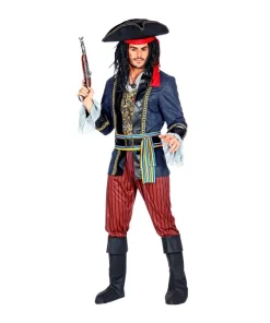 WIDMANN Déguisement Pirate Capitaine Homme (veste Avec Gilet, Chemise, Pantalon, Ceinture, Couvre Bottes, Chapeau)