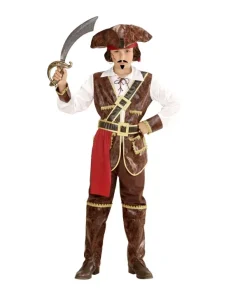 WIDMANN Déguisement Pirate Des Caraïbes Enfant (chemise Avec Veste, Pantalon Avec Couvre-bottes, Ceinture, Chapeau)