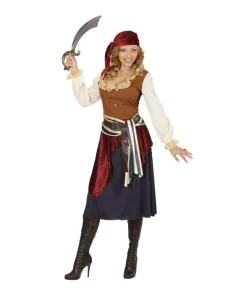 WIDMANN Déguisement Pirate Femme, Boucanière Des Caraïbes (robe, Bandeau, Ceinture, Bandana)