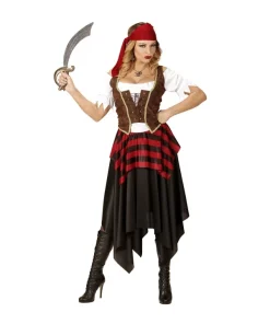 WIDMANN Déguisement Pirate Femme (robe Longue, Corset, Bandeau)