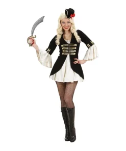 WIDMANN Déguisement Pirate Femme,(robe Avec Veste, Petit Tricorne)