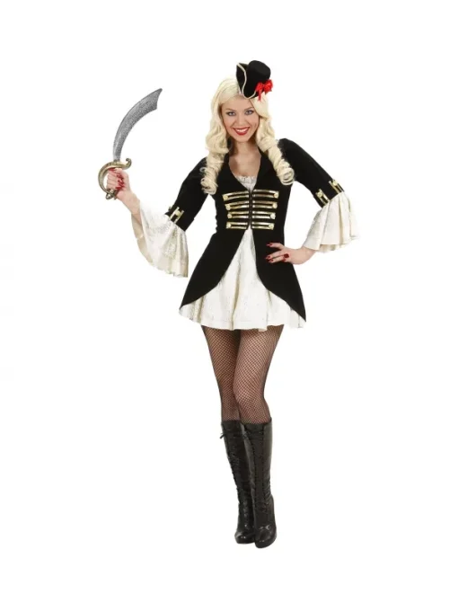 WIDMANN Déguisement Pirate Femme,(robe Avec Veste, Petit Tricorne) -Halloween Soldes Boutique deguisement pirate femmerobe avec veste petit tricorne