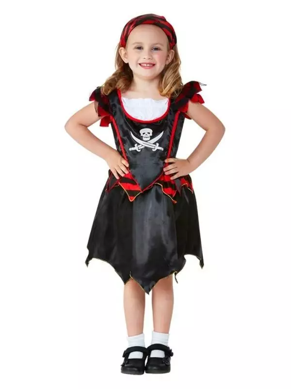 Smiffys Déguisement Pirate Fille - 1 Au 4 Ans (robe Tête De Mort & Bandana) 1 Smiffys Déguisement Pirate Fille - 1 Au 4 Ans (robe Tête De Mort & Bandana)