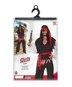 WIDMANN Déguisement Pirate Homme (tee-shirt Rayé Rouge Blanc, Veste, Pantalon, Ceinture, Bandeau) -Halloween Soldes Boutique deguisement pirate homme tee shirt raye rouge blanc veste pantalon ceinture bandeau 3