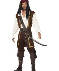 Smiffys Déguisement Pirate Homme (veste, Pantacourt, Baudrier, Ceinture, Foulard)