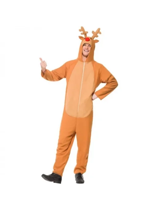 Smiffys Déguisement Renne De Noël Adulte (combinaison Avec Capuche) -Halloween Soldes Boutique deguisement renne de noel adulte combinaison avec capuche