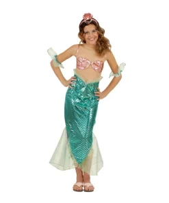 WIDMANN Déguisement Sirène Enfant Vert (robe, Bracelets, Serre-tête Avec Perles)
