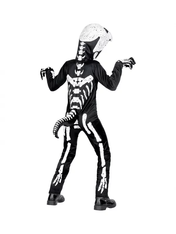 WIDMANN Déguisement Squelette T-rex Enfant (costume Avec Capuche/masque) 3 WIDMANN Déguisement Squelette T-rex Enfant (costume Avec Capuche/masque) – Image 3