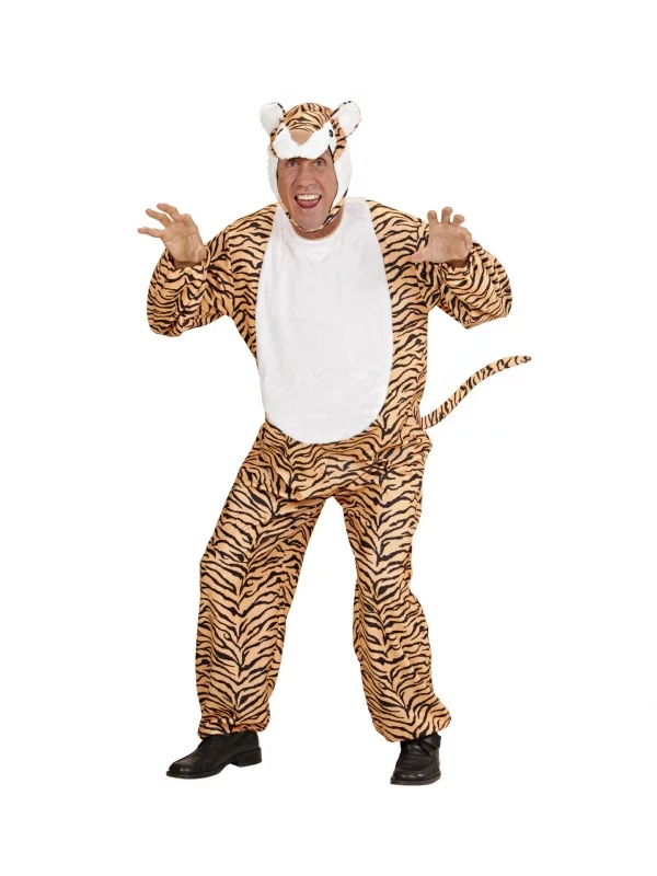 WIDMANN Déguisement Tigre Peluche Adulte (combinaison Avec Capuche/masque) 1 WIDMANN Déguisement Tigre Peluche Adulte (combinaison Avec Capuche/masque)