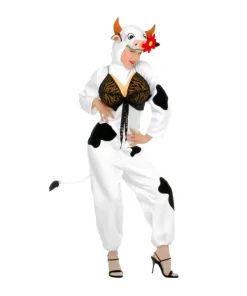 WIDMANN Déguisement Vache Sexy, Femme (combinaison Avec Mamelles Et Capuche/masque )