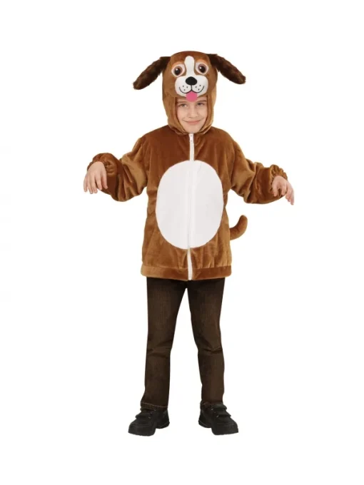WIDMANN Déguisement Veste Peluche à Capuche Avec Tête De Chiot -Halloween Soldes Boutique deguisement veste peluche a capuche avec tete de chiot