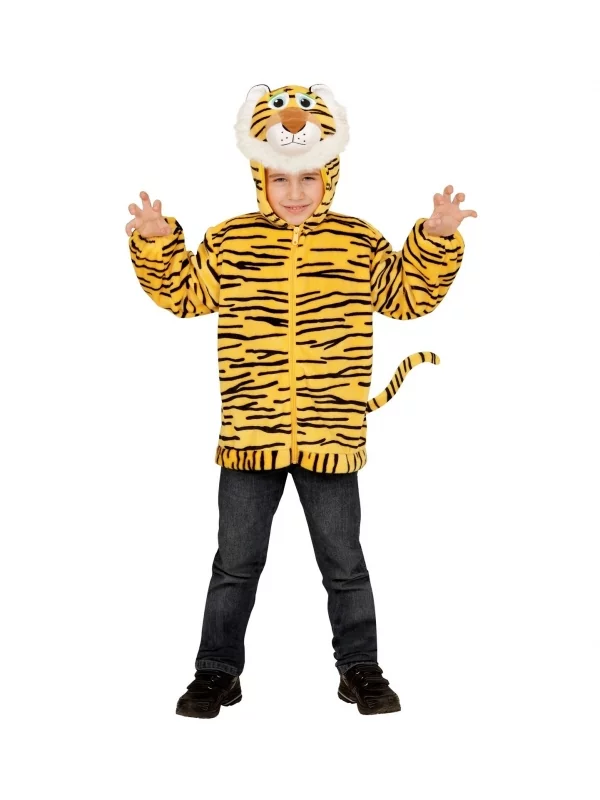 WIDMANN Déguisement Veste Peluche à Capuche Avec Tête De Tigre 1 WIDMANN Déguisement Veste Peluche à Capuche Avec Tête De Tigre