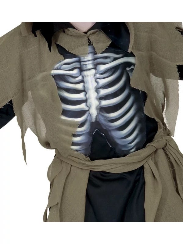 WIDMANN Déguisement Zombie Garçon (tunique Avec Capuche, Buste Holographique Avec Os, Ceinture) 2 WIDMANN Déguisement Zombie Garçon (tunique Avec Capuche, Buste Holographique Avec Os, Ceinture) – Image 2