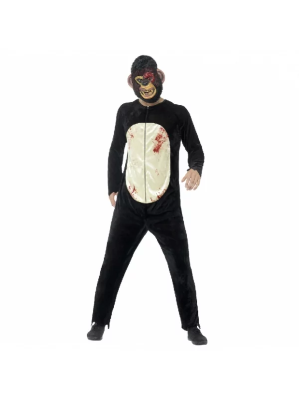 Smiffys Déguisement Zombie Singe Luxe Adulte (combinaison, Masque EVA) 1 Smiffys Déguisement Zombie Singe Luxe Adulte (combinaison, Masque EVA)