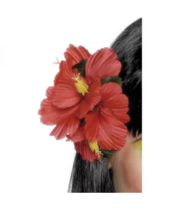 Smiffys Fleur Hawaï Rouge Montée Sur Clip