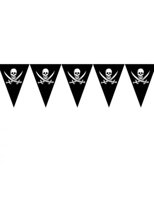 ESPA - Funny Fashion Guirlande Pirate (10 Drapeaux Squelette De 5m) -Halloween Soldes Boutique guirlande pirate 10 drapeaux squelette de 5m