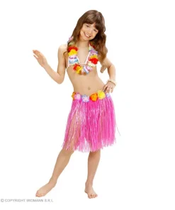 WIDMANN Jupe Hawaienne Rose Fille, Ceinture à Fleurs (40cm) -Halloween Soldes Boutique jupe hawaienne rose fille ceinture a fleurs 40cm 2