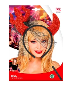 WIDMANN Kit Diablesse Rouge (serre-tête, Trident à Paillettes) -Halloween Soldes Boutique kit diablesse rouge serre tete trident a paillettes 2