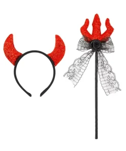 WIDMANN Kit Diablesse Rouge (serre-tête, Trident à Paillettes)