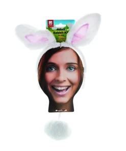 Smiffys Kit Lapin Blanc (serre-tête Oreilles Et Queue) -Halloween Soldes Boutique kit lapin blanc serre tete oreilles et queue 1