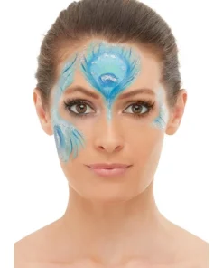 Kit Maquillage à L'eau Paon (peinture Visage, Pot Paillettes, Applicateur) -Halloween Soldes Boutique kit maquillage a l eau paon peinture visage pot paillettes applicateur 4
