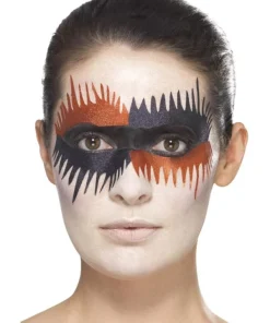 Smiffys Kit Maquillage Arlequin (Peinture Visage, Faux-cils, Bijoux Autocollants, Applicateur) -Halloween Soldes Boutique kit maquillage arlequin peinture visage faux cils bijoux autocollants applicateur 5