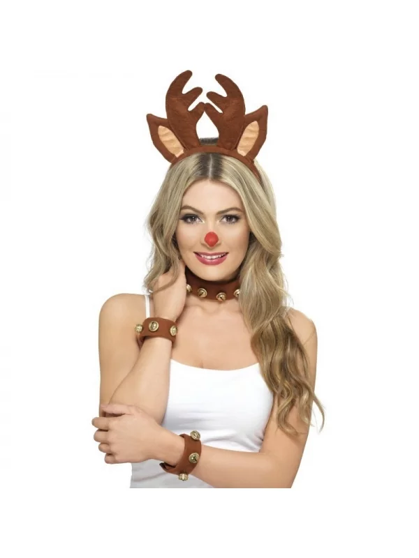 Smiffys Kit Renne Pin-up (serre-tête, Collier, Bracelets) 1 Smiffys Kit Renne Pin-up (serre-tête, Collier, Bracelets)