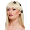 Smiffys Lot De 3 Pinces à cheveux Araignées Noires