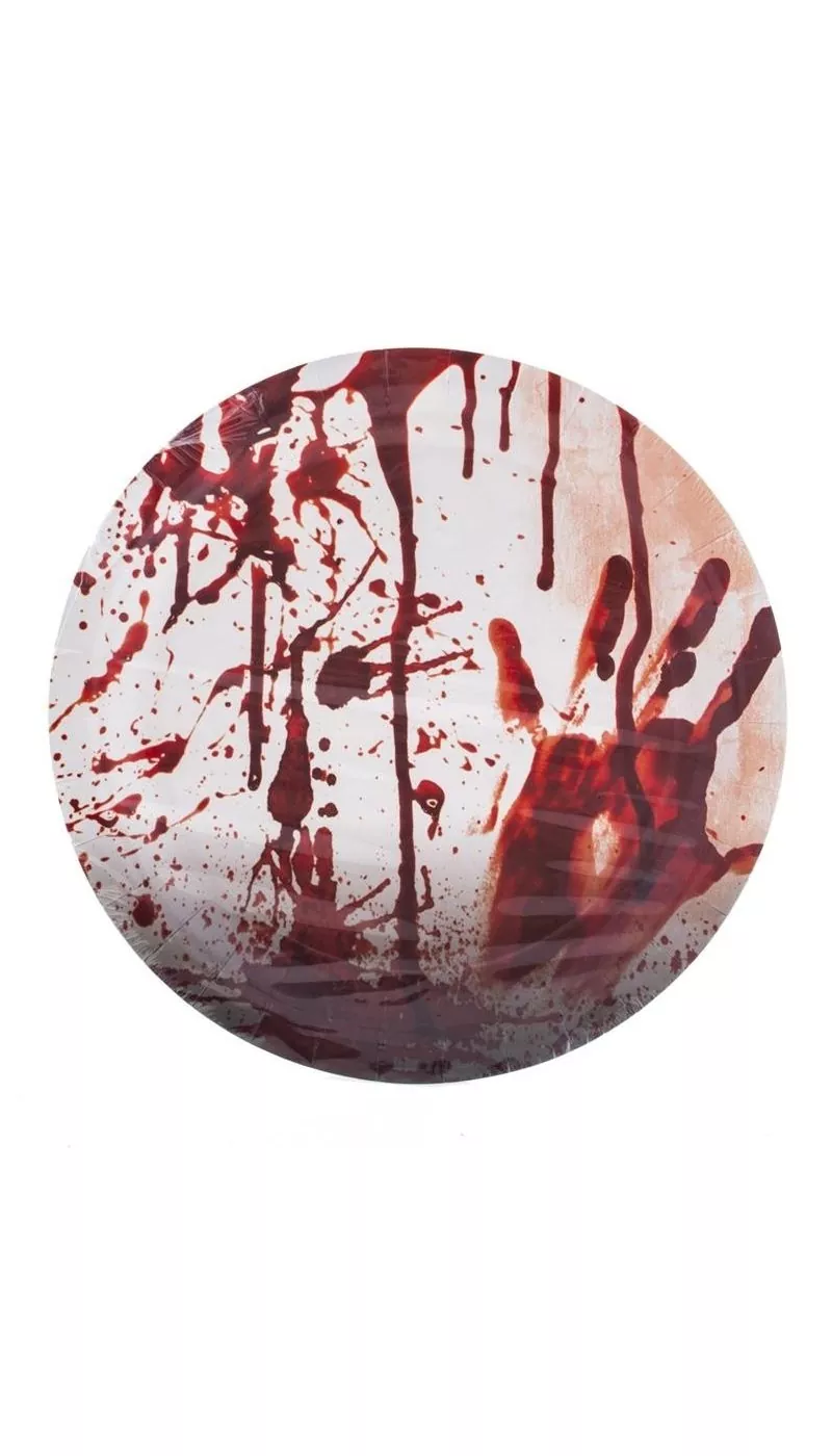 ESPA - Funny Fashion Lot De 8 Assiettes Blanches Tachées De Sang Pour Halloween 1 ESPA - Funny Fashion Lot De 8 Assiettes Blanches Tachées De Sang Pour Halloween