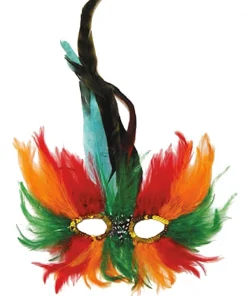 Loup à Plumes Multicolore Pour Le Carnaval