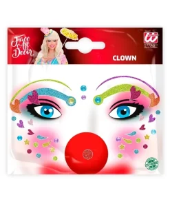 WIDMANN Maquillage Clown Avec Paillettes Par Transfert -Halloween Soldes Boutique maquillage clown avec paillettes par transfert 2