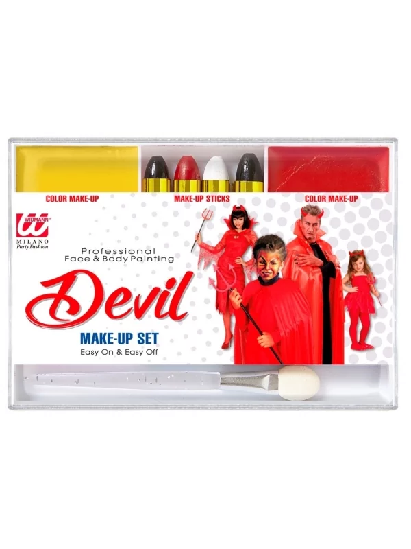 WIDMANN Maquillage Diable (4 Crayons, 2 Fards Et 1 Applicateur) 1 WIDMANN Maquillage Diable (4 Crayons, 2 Fards Et 1 Applicateur)