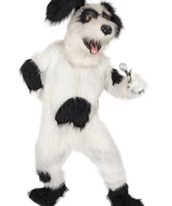 ESPA - Funny Fashion Mascotte Chien Blanc Et Noir Adulte Avec Accessoires