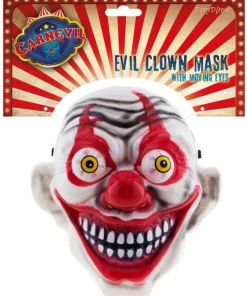Masque Clown Tueur Avec Yeux Qui Bougent -Halloween Soldes Boutique masque clown tueur avec yeux qui bougent 1