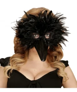 Masque Corbeau Avec Plumes -Halloween Soldes Boutique masque corbeau avec plumes 2