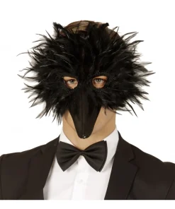 Masque Corbeau Avec Plumes -Halloween Soldes Boutique masque corbeau avec plumes 3