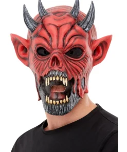 Smiffys Masque De Diable Rouge Avec Cornes (latex)